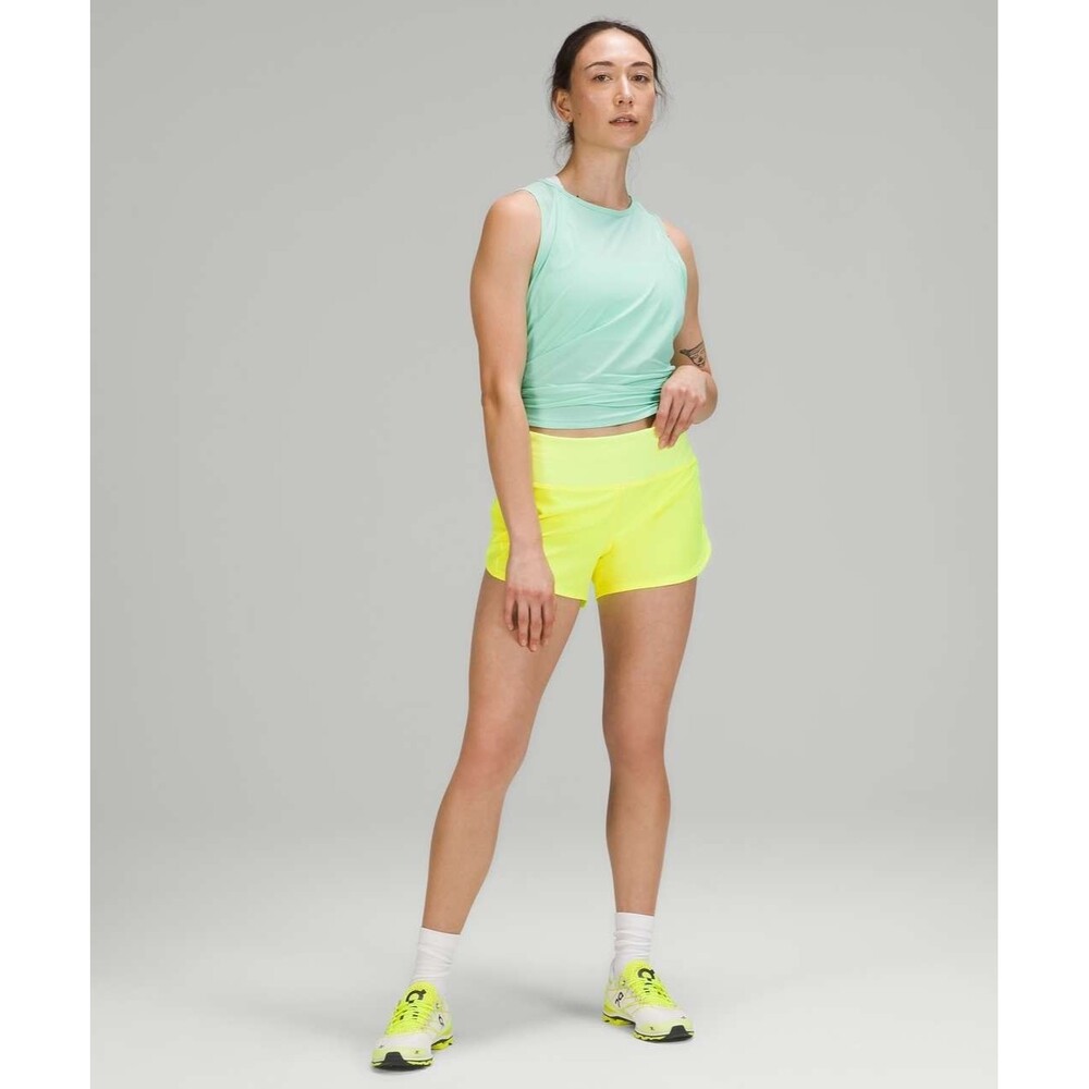 Lululemon Speed Up Mid-Rise Shorts 4"Highlight Yellow W7AVRT Size 4 Sporty Gym